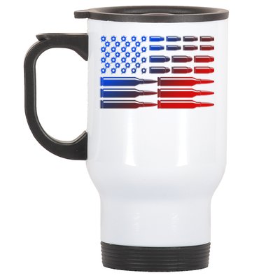 USA American Bullet Flag Stainless Steel Travel Mug