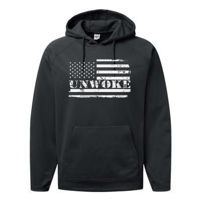 Unwoke Awake But Not Woke Performance Fleece Hoodie