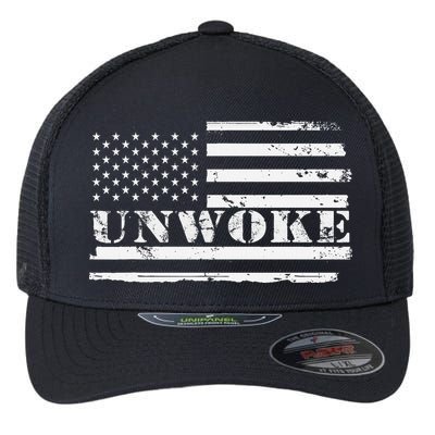 Unwoke Awake But Not Woke Flexfit Unipanel Trucker Cap