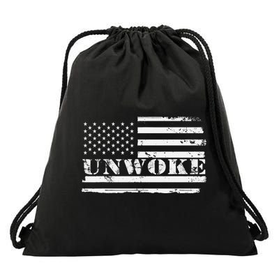 Unwoke Awake But Not Woke Drawstring Bag
