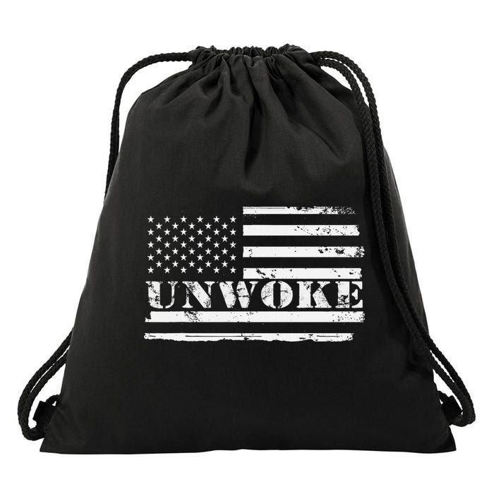 Unwoke Awake But Not Woke Drawstring Bag