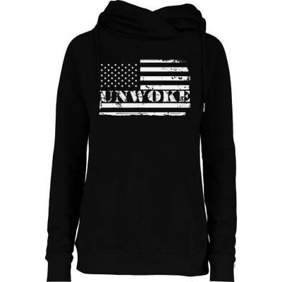 Unwoke Awake But Not Woke Womens Funnel Neck Pullover Hood