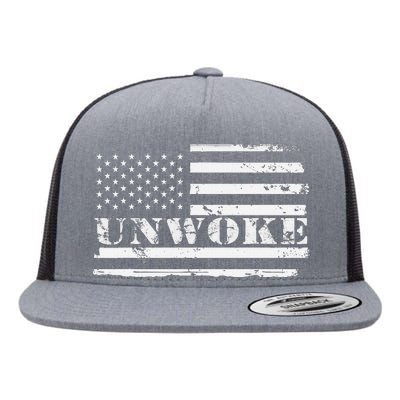 Unwoke Awake But Not Woke Flat Bill Trucker Hat