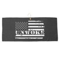Unwoke Awake But Not Woke Large Microfiber Waffle Golf Towel