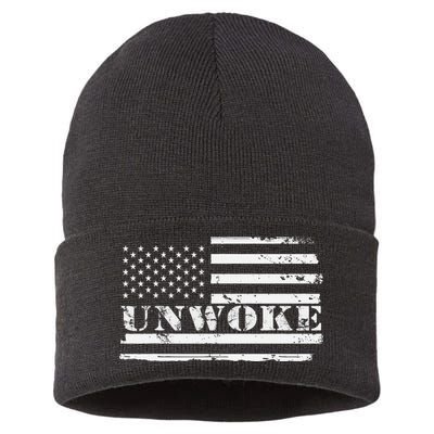 Unwoke Awake But Not Woke Sustainable Knit Beanie