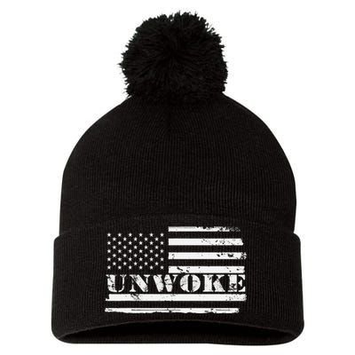 Unwoke Awake But Not Woke Pom Pom 12in Knit Beanie