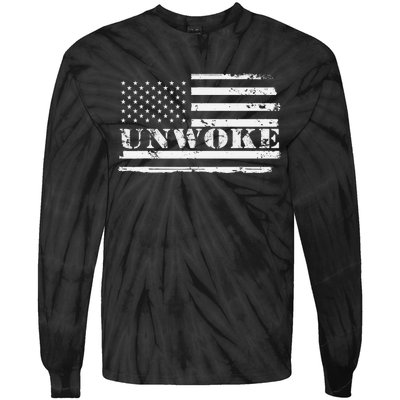 Unwoke Awake But Not Woke Tie-Dye Long Sleeve Shirt