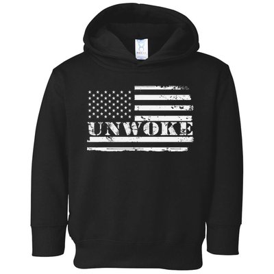 Unwoke Awake But Not Woke Toddler Hoodie