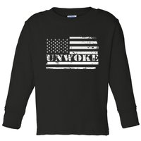 Unwoke Awake But Not Woke Toddler Long Sleeve Shirt