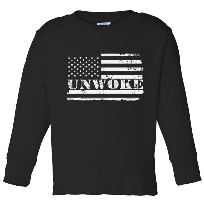 Unwoke Awake But Not Woke Toddler Long Sleeve Shirt