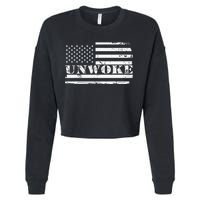 Unwoke Awake But Not Woke Cropped Pullover Crew
