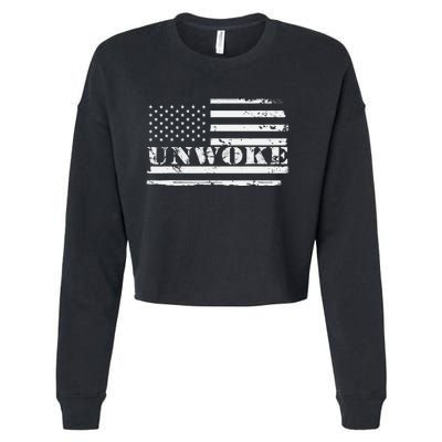 Unwoke Awake But Not Woke Cropped Pullover Crew