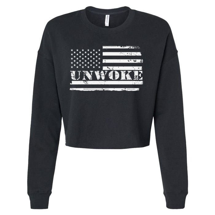 Unwoke Awake But Not Woke Cropped Pullover Crew