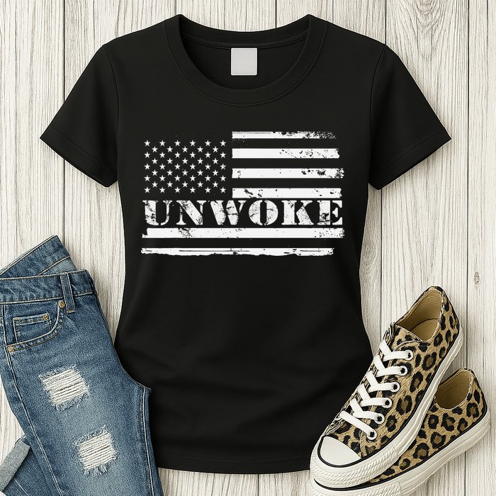 Unwoke Awake But Not Woke Womens T-Shirt