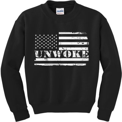 Unwoke Awake But Not Woke Kids Sweatshirt