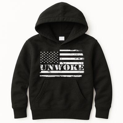 Unwoke Awake But Not Woke Kids Hoodie