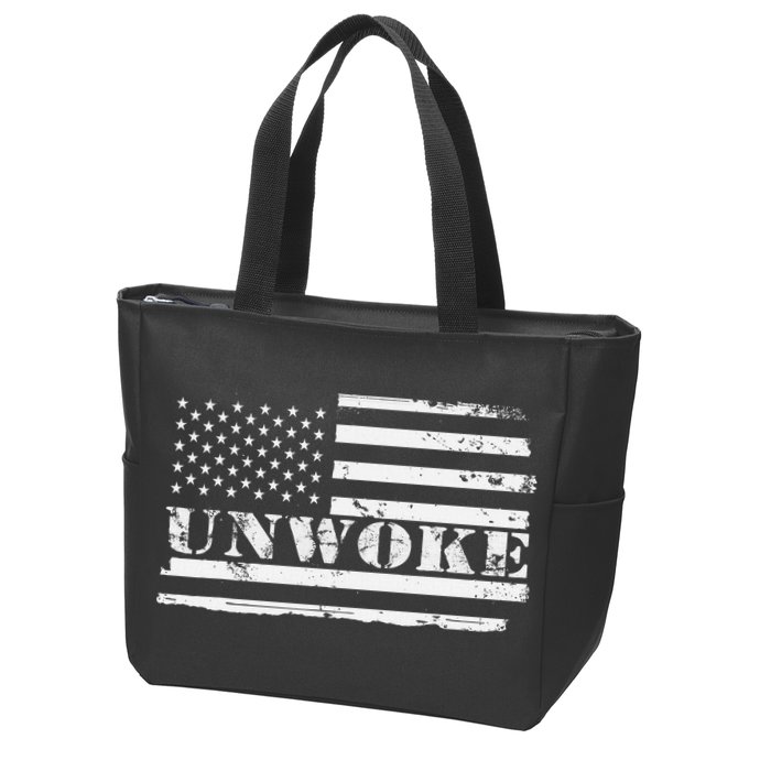 Unwoke Awake But Not Woke Zip Tote Bag