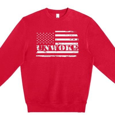 Unwoke Awake But Not Woke Premium Crewneck Sweatshirt