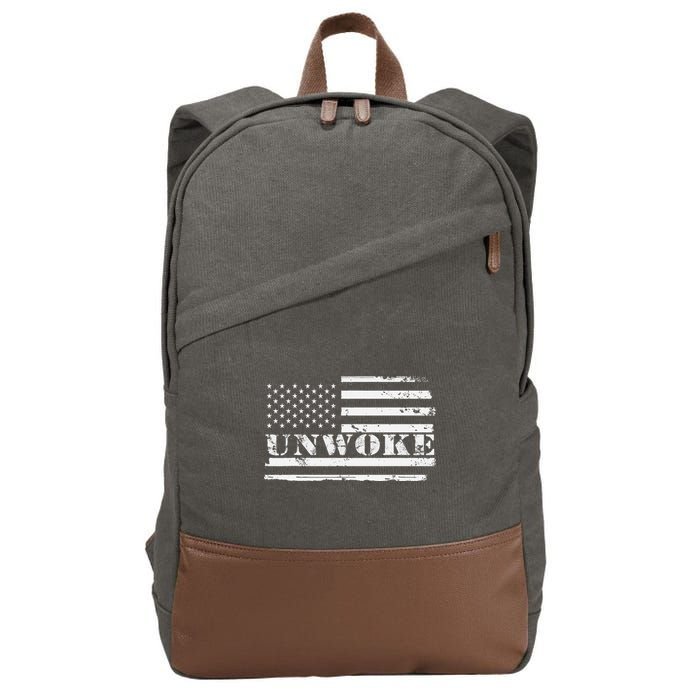 Unwoke Awake But Not Woke Cotton Canvas Backpack