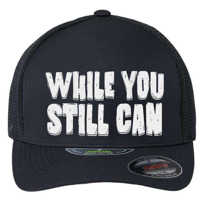Unite Against Billionaires While You Still Can Frontback Flexfit Unipanel Trucker Cap