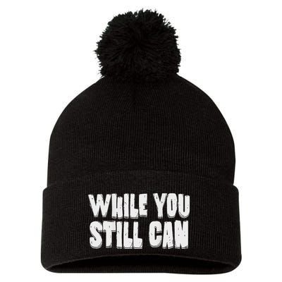 Unite Against Billionaires While You Still Can Frontback Pom Pom 12in Knit Beanie
