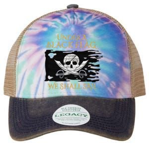 Under A Black Flag We Shall Sail Pirate Legacy Tie Dye Trucker Hat