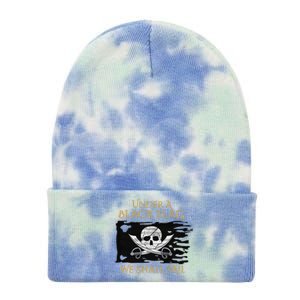 Under A Black Flag We Shall Sail Pirate Tie Dye 12in Knit Beanie