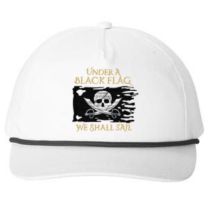 Under A Black Flag We Shall Sail Pirate Snapback Five-Panel Rope Hat