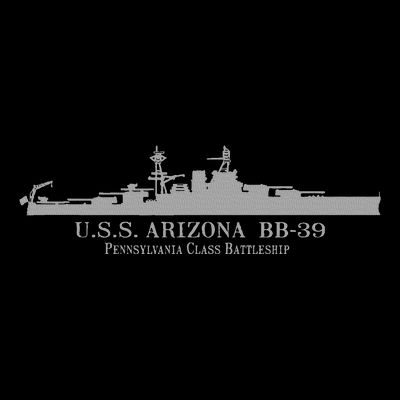 U.S.S. Arizona Bb 39 Battleship Wwii Tech Drawing T-Shirt