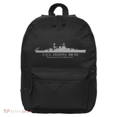 U.S.S. Arizona Bb 39 Battleship Wwii Tech Drawing 16 in Basic Backpack