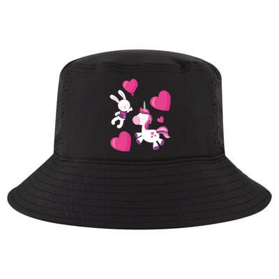 Unicorn And Bunny Cute Valentines Day Gift Cool Comfort Performance Bucket Hat