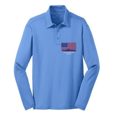 Uss Alabama Bb 60 Battleship Vintage American Flag Silk Touch Performance Long Sleeve Polo