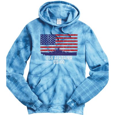 Uss Alabama Bb 60 Battleship Vintage American Flag Tie Dye Hoodie