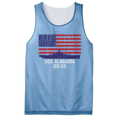 Uss Alabama Bb 60 Battleship Vintage American Flag Mesh Reversible Basketball Jersey Tank