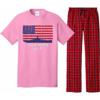 Uss Alabama Bb 60 Battleship Vintage American Flag Pajama Set