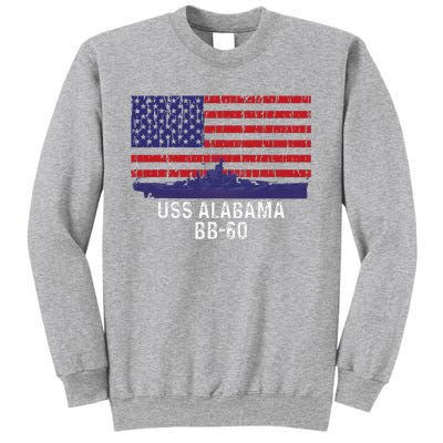 Uss Alabama Bb 60 Battleship Vintage American Flag Sweatshirt