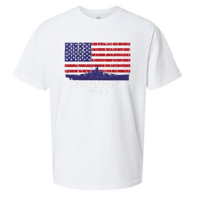 Uss Alabama Bb 60 Battleship Vintage American Flag Sueded Cloud Jersey T-Shirt