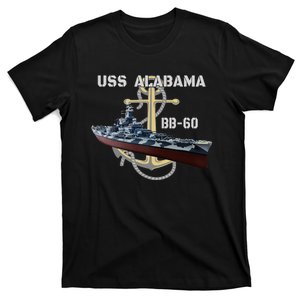 Uss Alabama Bb60 Battleship Ww2 American Warship Veterans T-Shirt