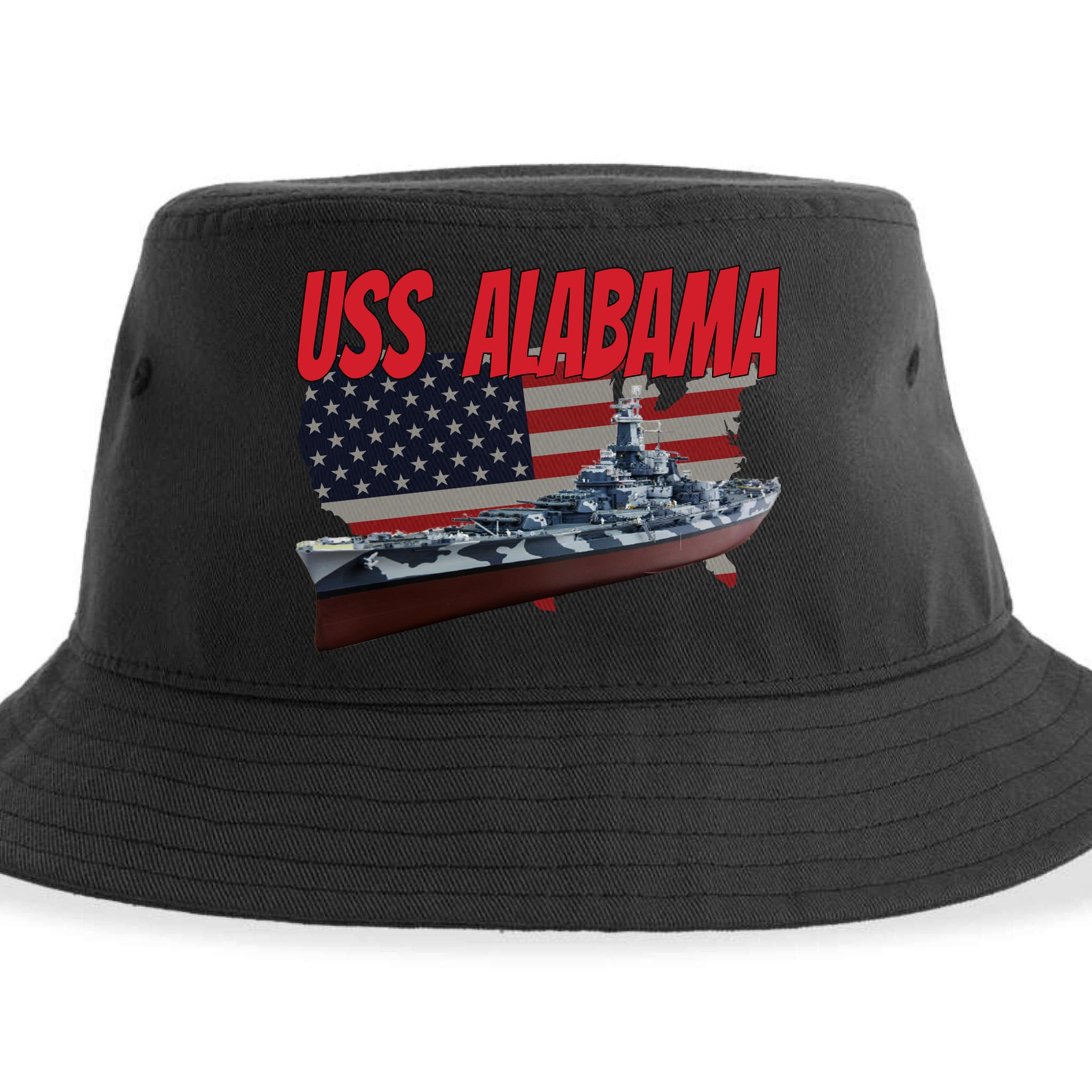 Uss Alabama Bbgift60 Ww2 And Cold War Veteran Battleship Boy Dad Gift Sustainable Bucket Hat