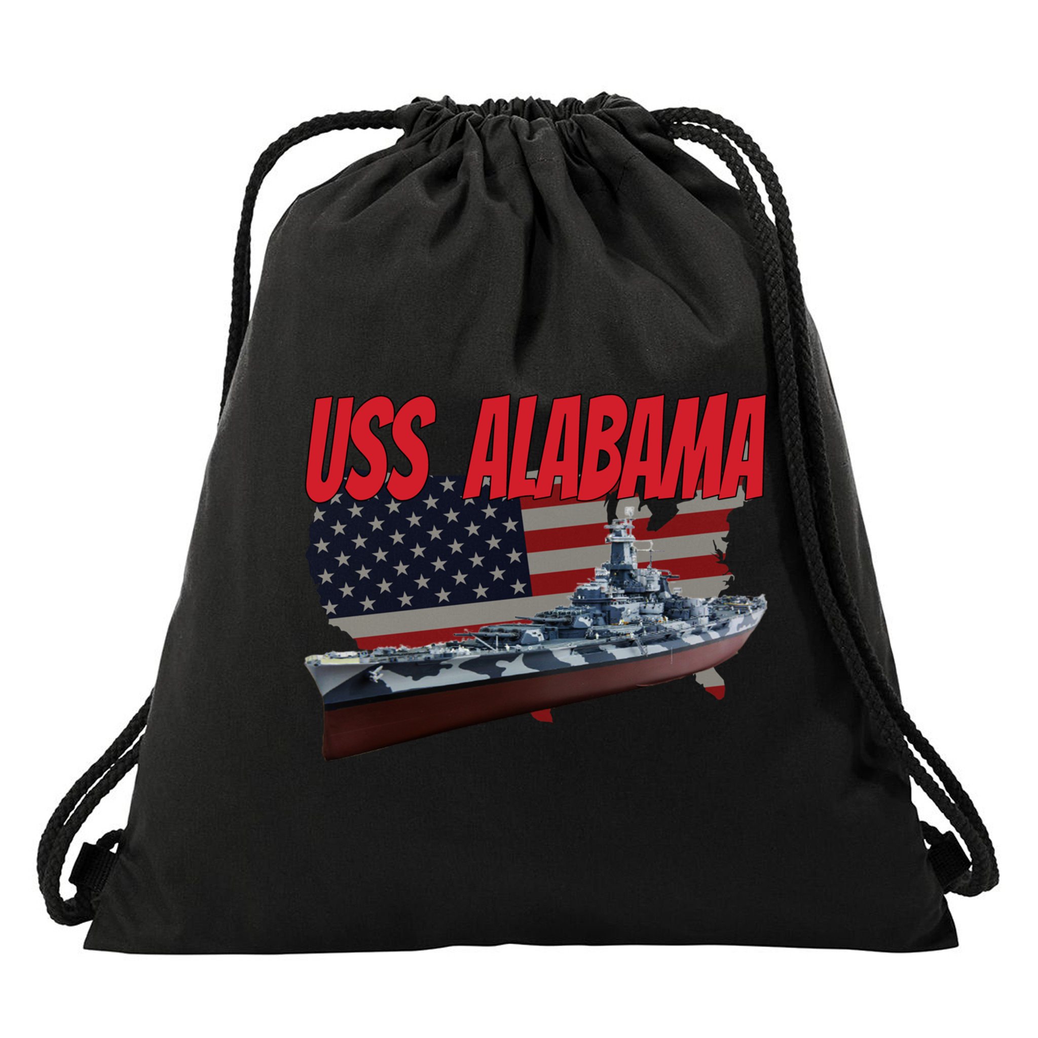 Uss Alabama Bbgift60 Ww2 And Cold War Veteran Battleship Boy Dad Gift Drawstring Bag