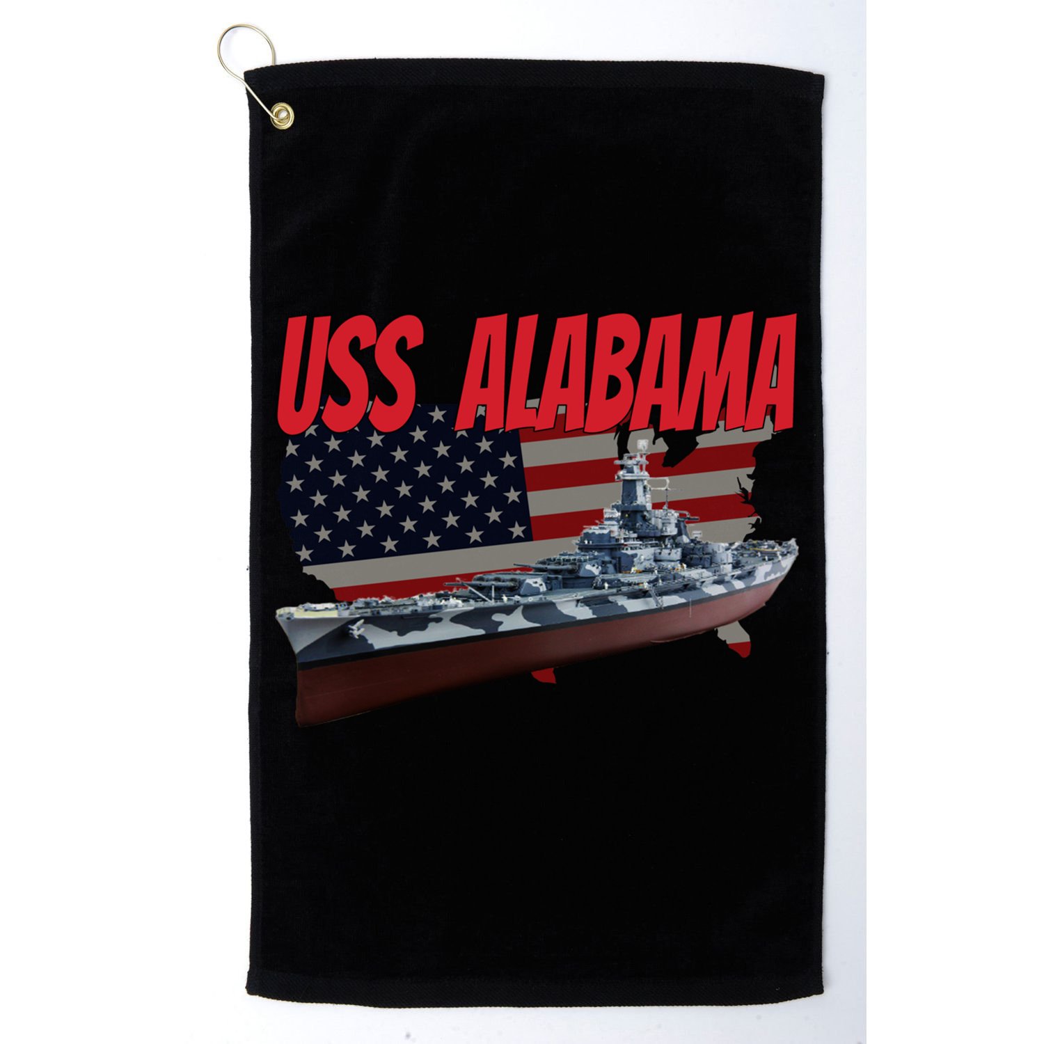 Uss Alabama Bbgift60 Ww2 And Cold War Veteran Battleship Boy Dad Gift Golf Towel
