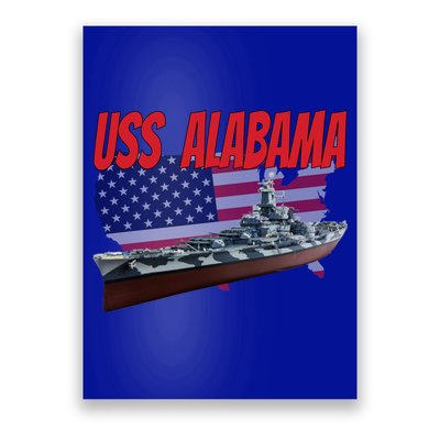 Uss Alabama Bbgift60 Ww2 And Cold War Veteran Battleship Boy Dad Gift Poster