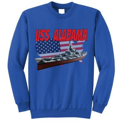 Uss Alabama Bbgift60 Ww2 And Cold War Veteran Battleship Boy Dad Gift Tall Sweatshirt