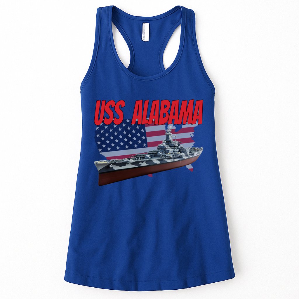Uss Alabama Bbgift60 Ww2 And Cold War Veteran Battleship Boy Dad Gift Womens Tank Top