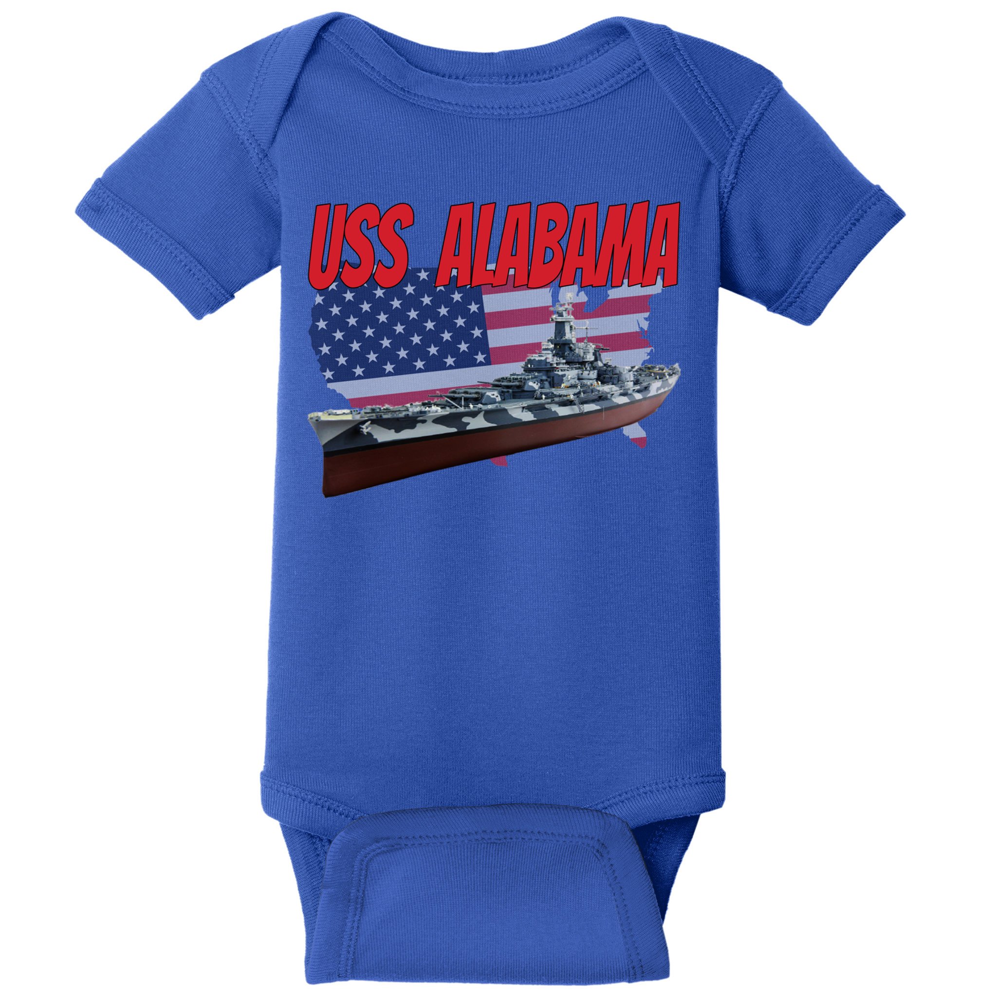 Uss Alabama Bbgift60 Ww2 And Cold War Veteran Battleship Boy Dad Gift Baby Bodysuit