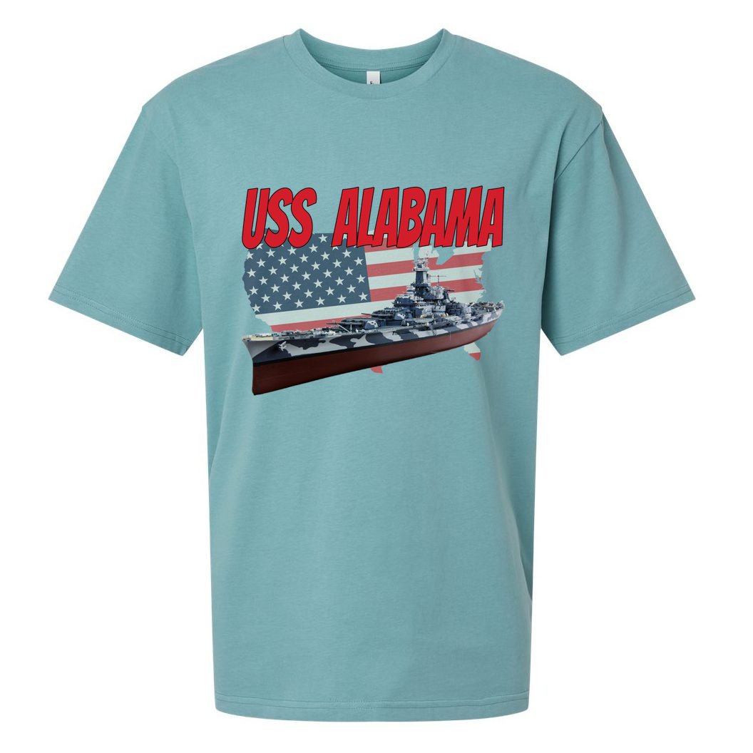 Uss Alabama Bbgift60 Ww2 And Cold War Veteran Battleship Boy Dad Gift Sueded Cloud Jersey T-Shirt