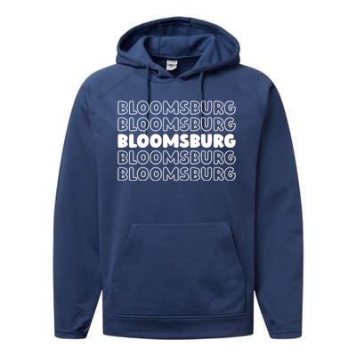 Us American City Usa Resident Pennsylvania Bloomsburg Gift Performance Fleece Hoodie