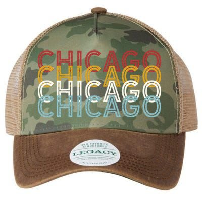 Us American City 70S Retro Usa Vintage Chicago Legacy Tie Dye Trucker Hat