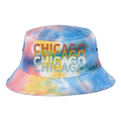 Us American City 70S Retro Usa Vintage Chicago Tie Dye Newport Bucket Hat