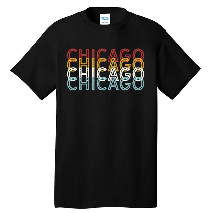 Us American City 70S Retro Usa Vintage Chicago Tall T-Shirt